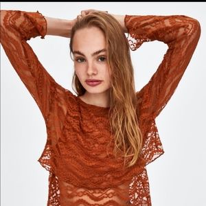 Zara Trafaulic Tiered Lace Top